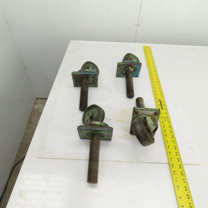 Fairbanks 4" Heavy Duty Threaded Stud Ball Bearing Casters 11-1/2"L W/Stud Lot/4