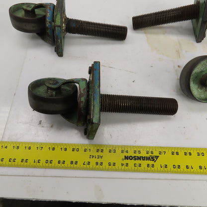 Fairbanks 4" Heavy Duty Threaded Stud Ball Bearing Casters 11-1/2"L W/Stud Lot/4