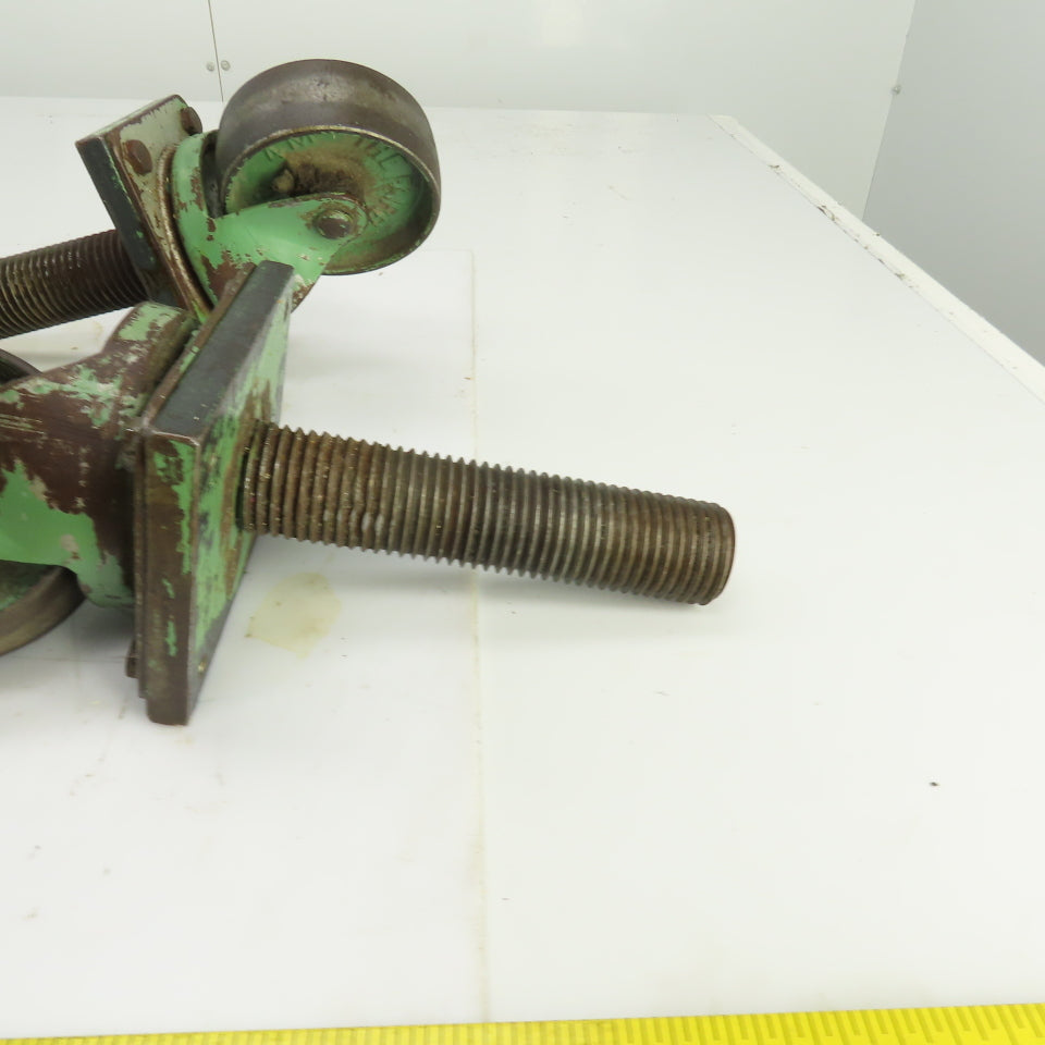 Fairbanks 4" Heavy Duty Threaded Stud Ball Bearing Casters 11-1/2"L W/Stud Lot/4