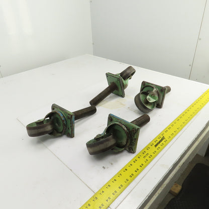 Fairbanks 4" Heavy Duty Threaded Stud Ball Bearing Casters 11-1/2"L W/Stud Lot/4
