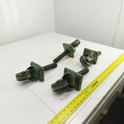 Fairbanks 4" Heavy Duty Threaded Stud Ball Bearing Casters 11-1/2"L W/Stud Lot/4