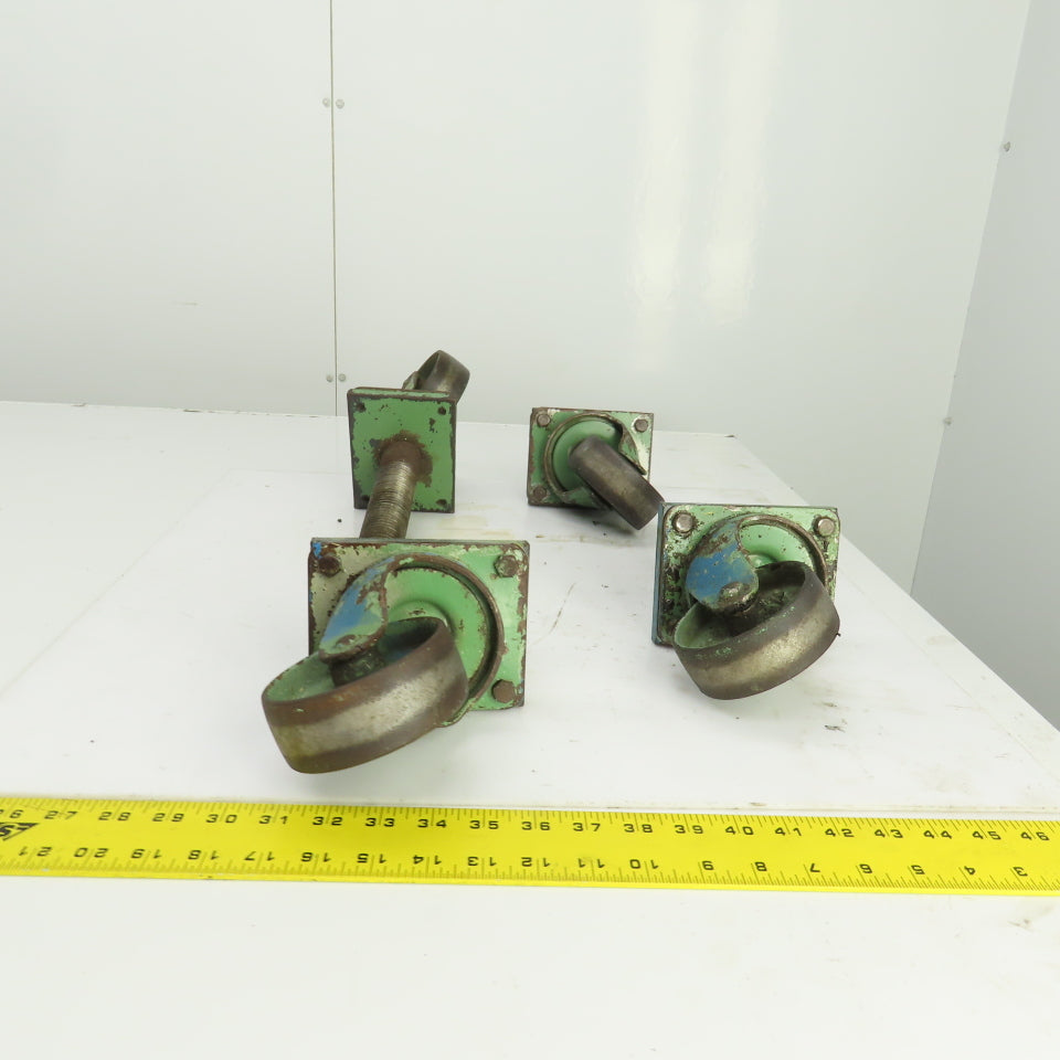 Fairbanks 4" Heavy Duty Threaded Stud Ball Bearing Casters 11-1/2"L W/Stud Lot/4