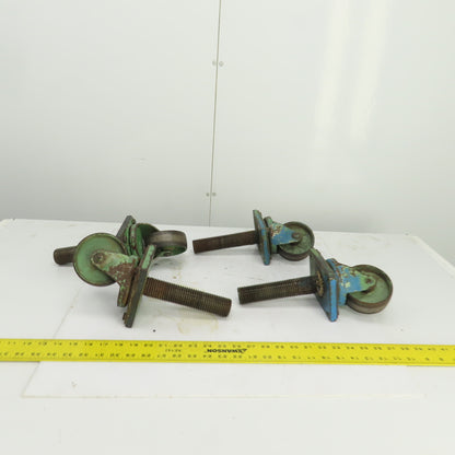 Fairbanks 4" Heavy Duty Threaded Stud Ball Bearing Casters 11-1/2"L W/Stud Lot/4