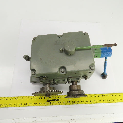 Turner 2M4-160LLF Uni-Drive Multi-Speed Gearbox 100RPM Input 4:1,1:1,1:4 Ratios