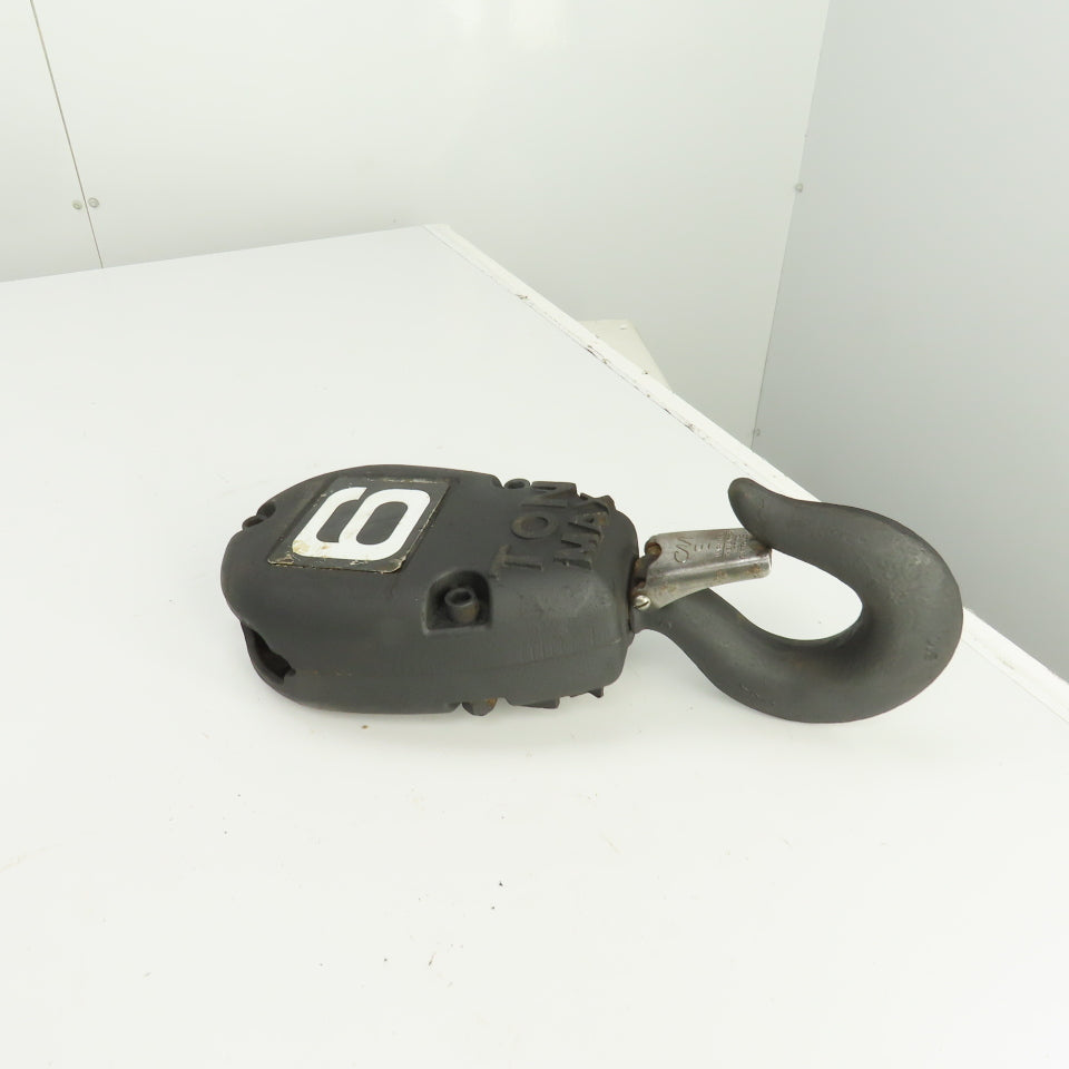 CM 6 Ton 12,000 LB Double Reeved Lower Hoist Hook Block Assembly W/Latch