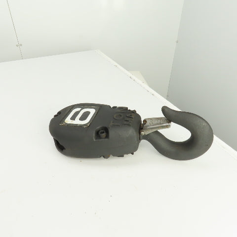 CM 6 Ton 12,000 LB Double Reeved Lower Hoist Hook Block Assembly W/Latch