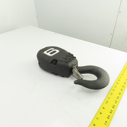 CM 6 Ton 12,000 LB Double Reeved Lower Hoist Hook Block Assembly W/Latch
