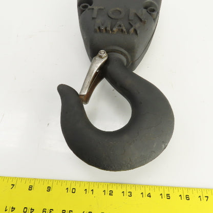 CM 6 Ton 12,000 LB Double Reeved Lower Hoist Hook Block Assembly W/Latch