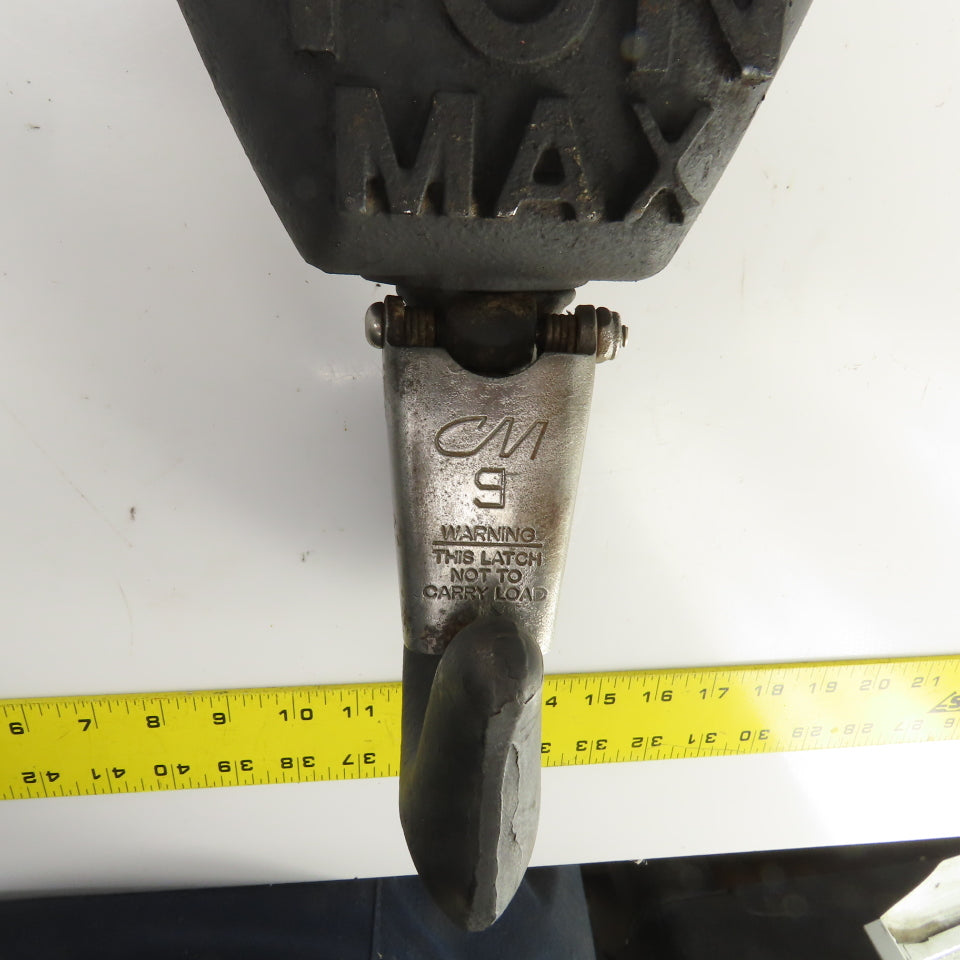 CM 6 Ton 12,000 LB Double Reeved Lower Hoist Hook Block Assembly W/Latch