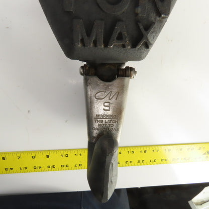 CM 6 Ton 12,000 LB Double Reeved Lower Hoist Hook Block Assembly W/Latch