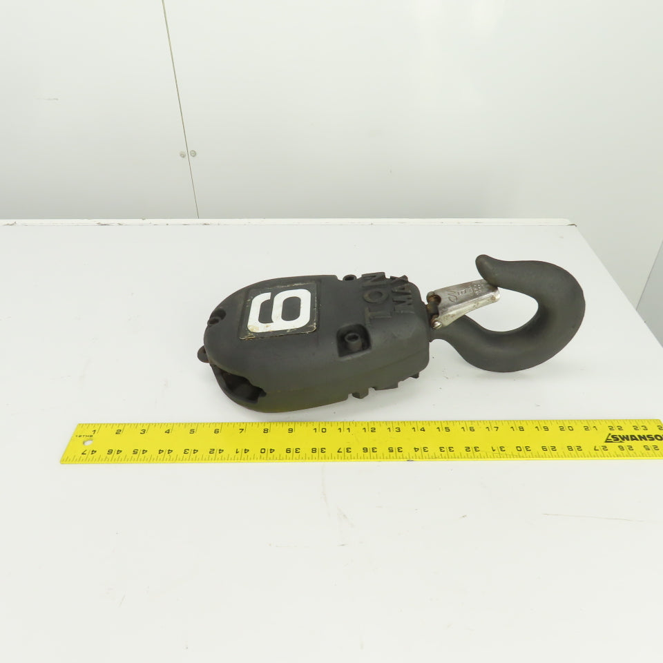 CM 6 Ton 12,000 LB Double Reeved Lower Hoist Hook Block Assembly W/Latch