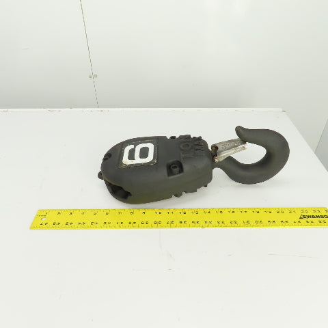 CM 6 Ton 12,000 LB Double Reeved Lower Hoist Hook Block Assembly W/Latch