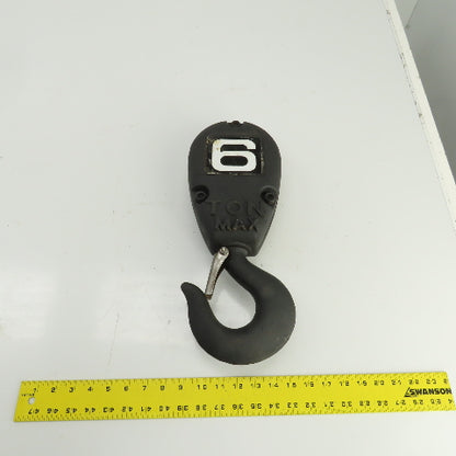 CM 6 Ton 12,000 LB Double Reeved Lower Hoist Hook Block Assembly W/Latch