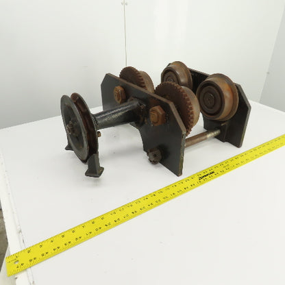 CM 6 Ton 12K Manual Powered Chain Drive Hoist Trolley 3" To 7.5" I-Beam Flange