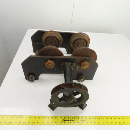 CM 6 Ton 12K Manual Powered Chain Drive Hoist Trolley 3" To 7.5" I-Beam Flange