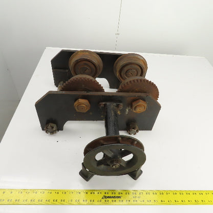 CM 6 Ton 12K Manual Powered Chain Drive Hoist Trolley 3" To 7.5" I-Beam Flange