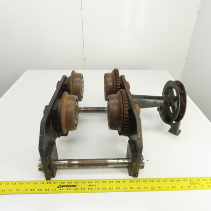CM 6 Ton 12K Manual Powered Chain Drive Hoist Trolley 3" To 7.5" I-Beam Flange