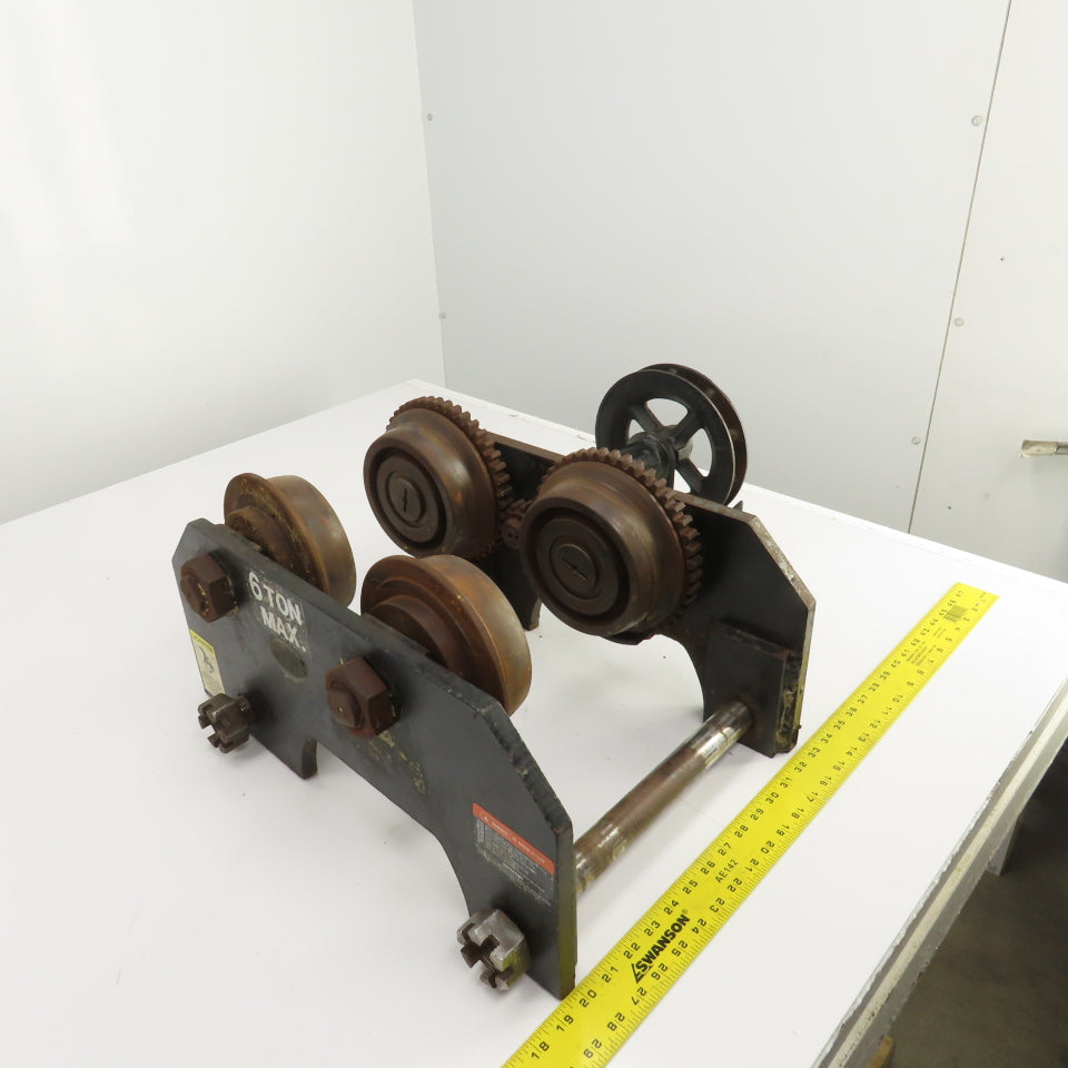 CM 6 Ton 12K Manual Powered Chain Drive Hoist Trolley 3" To 7.5" I-Beam Flange