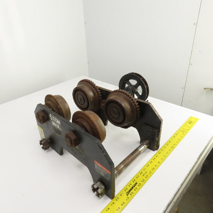CM 6 Ton 12K Manual Powered Chain Drive Hoist Trolley 3" To 7.5" I-Beam Flange