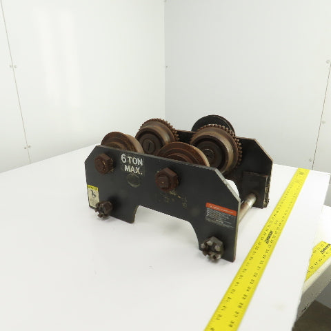 CM 6 Ton 12K Manual Powered Chain Drive Hoist Trolley 3" To 7.5" I-Beam Flange