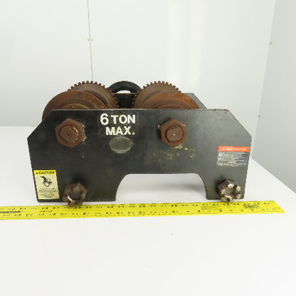 CM 6 Ton 12K Manual Powered Chain Drive Hoist Trolley 3" To 7.5" I-Beam Flange