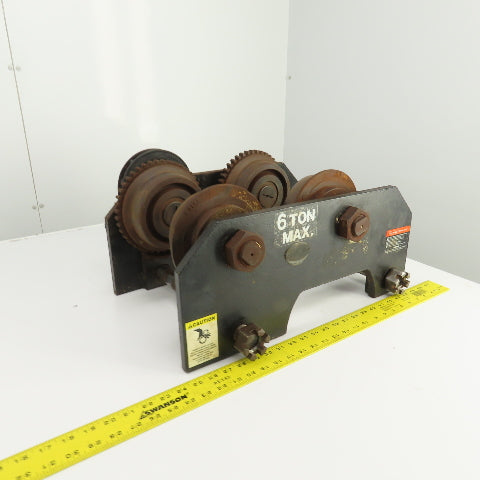CM 6 Ton 12K Manual Powered Chain Drive Hoist Trolley 3" To 7.5" I-Beam Flange
