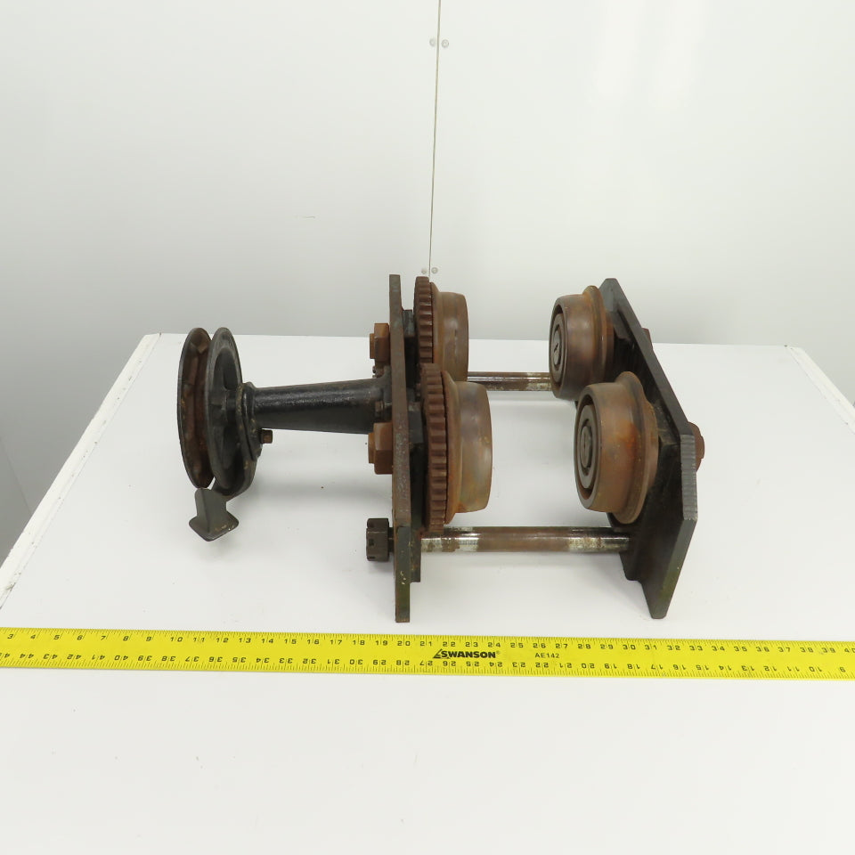 CM 6 Ton 12K Manual Powered Chain Drive Hoist Trolley 3" To 7.5" I-Beam Flange