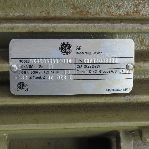 GE 5KS284XAA308D 15HP AC Electric Motor 1185RPM 4690V 3PH 20.4A 284T Frame