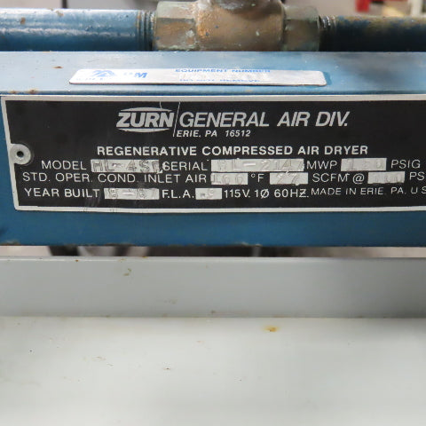 Zurn HL-4SP Regenerative Compressed Air Dryer 110V 1PH 27SCFM 100PSIG Inlet