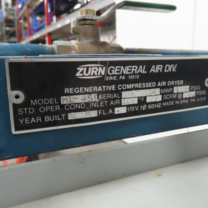 Zurn HL-4SP Regenerative Compressed Air Dryer 110V 1PH 27SCFM 100PSIG Inlet