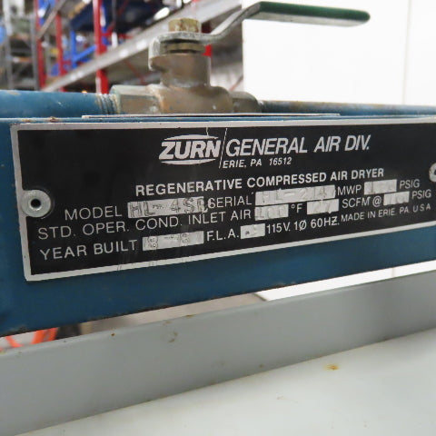 Zurn HL-4SP Regenerative Compressed Air Dryer 110V 1PH 27SCFM 100PSIG Inlet