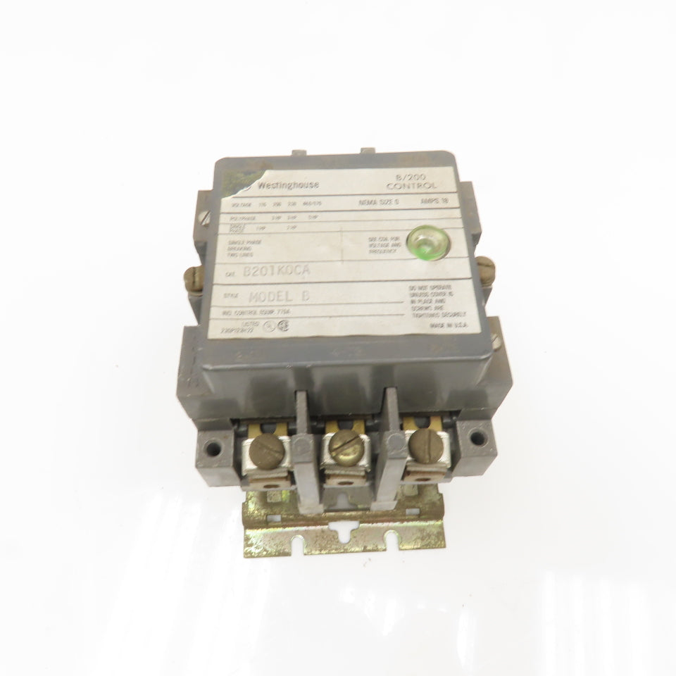 Westinghouse B201KOCA B201K0CA Model B 600V NEMA Size 0 Motor Starter 120V Coil