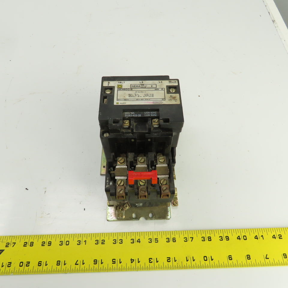Square D 8536SDOS Ser A Nema Size 2 600V Contactor 120V Coil 10-25HP
