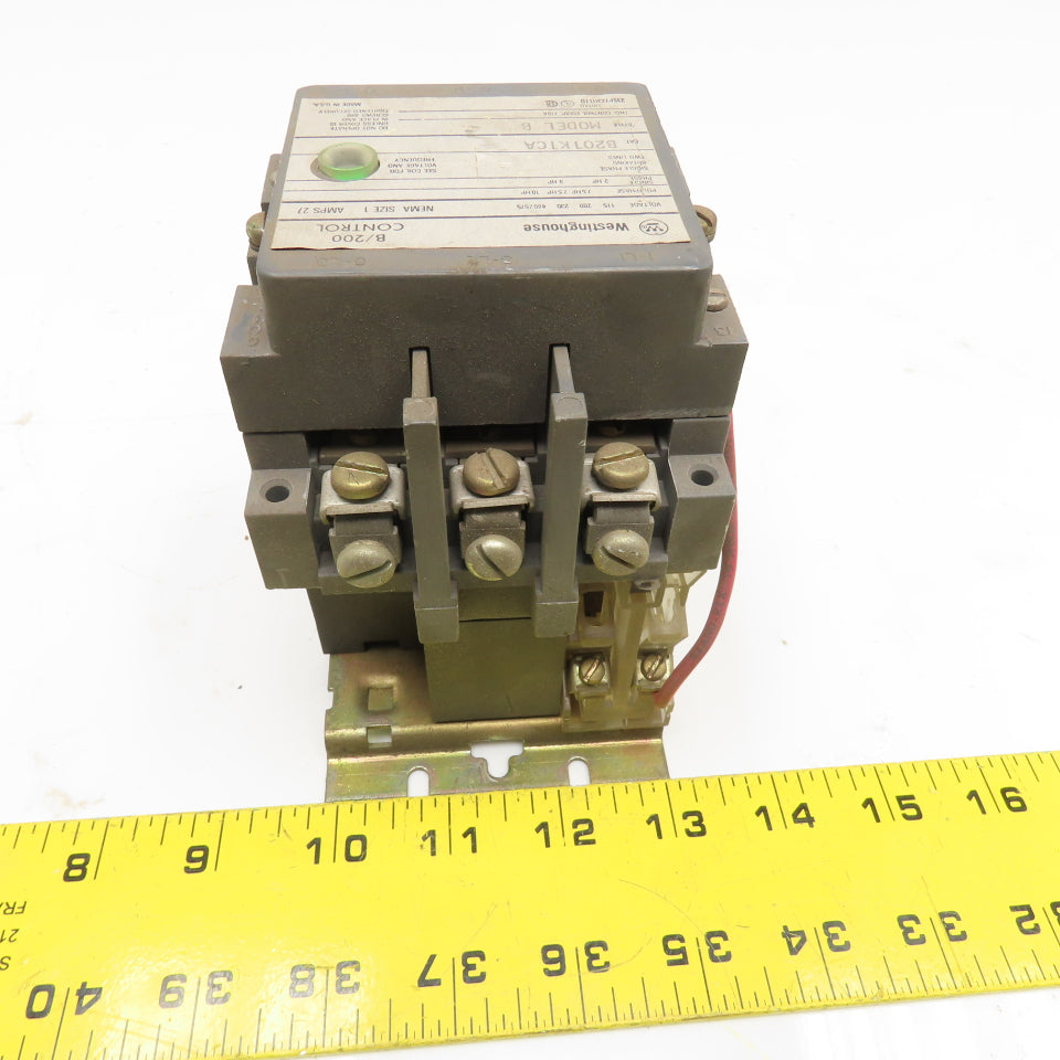 Westinghouse B201K1CA Model B 600V NEMA Size 1 Motor Starter 120V Coil