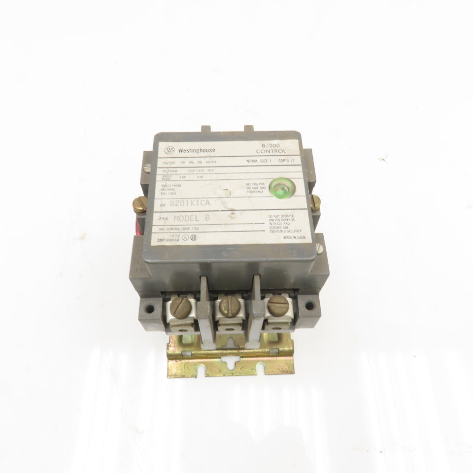 Westinghouse B201K1CA Model B 600V NEMA Size 1 Motor Starter 120V Coil