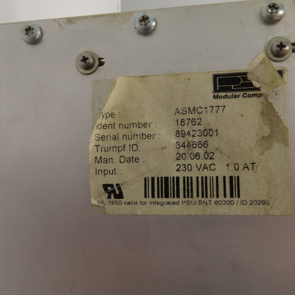 Kontron ASMC1777 Trumpf 344666 Laser Controller 230V W/TASC-MFB TASC-HF CP-600