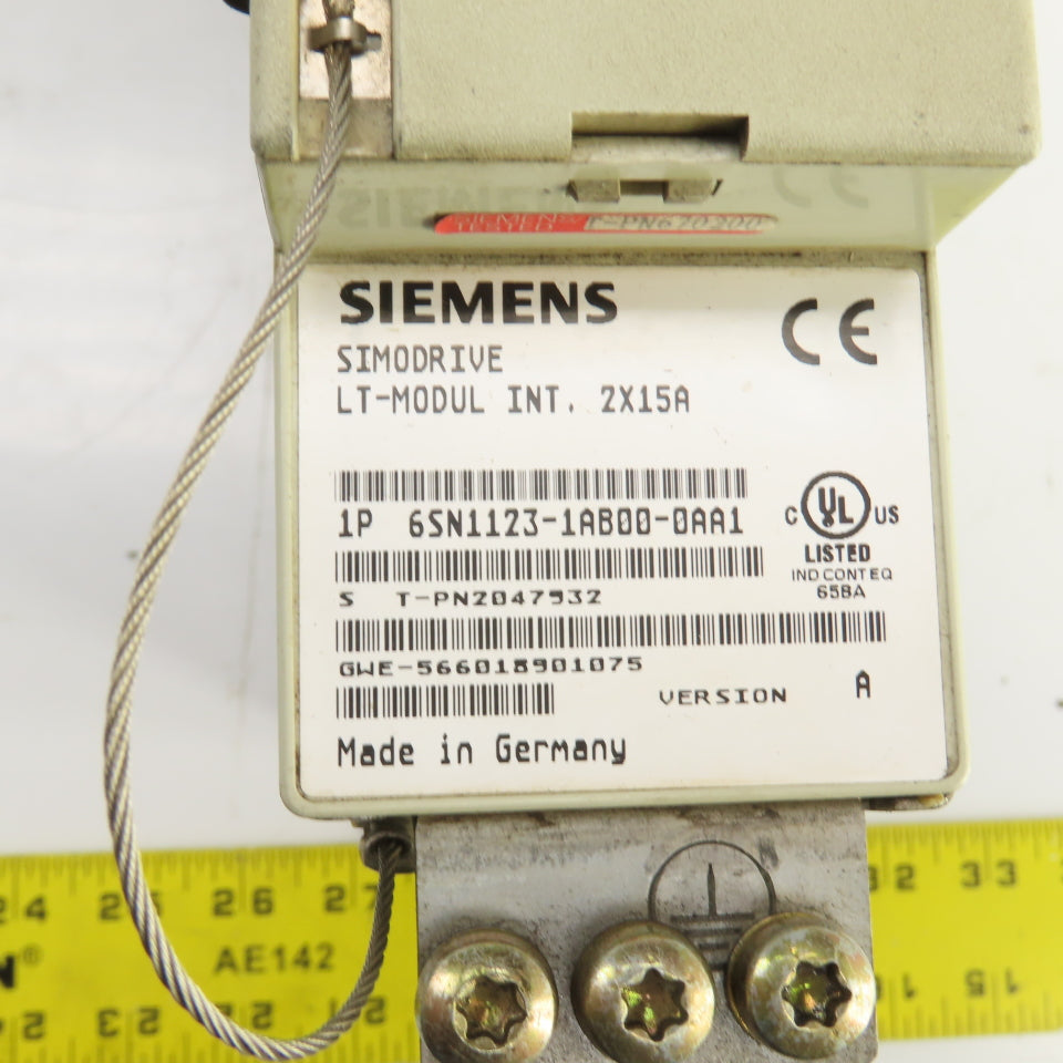 Siemens 6SN1118-0DH21-0AA1 6SN1123-1AB00-0AA1 Simodrive LT-Module Int 2X15A