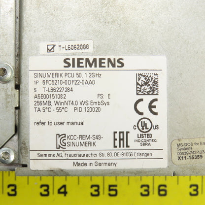 Siemens 6FC5210-0DF22-0AA0 Sinumerik PCU 50 WinNT4.0 WS EmbSys For Trumpf Laser