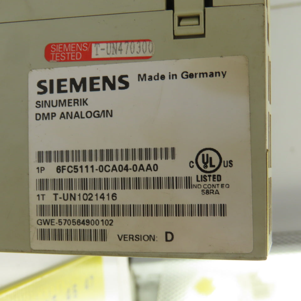 Siemens 6FC5111-0CA04-0AA0 Sinumerik DMP Analog Input Module