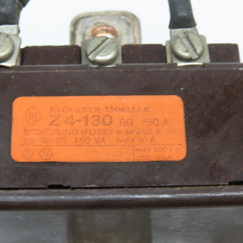 Klockner Moeller Z4-130 80-130A Overload Module 500VAC