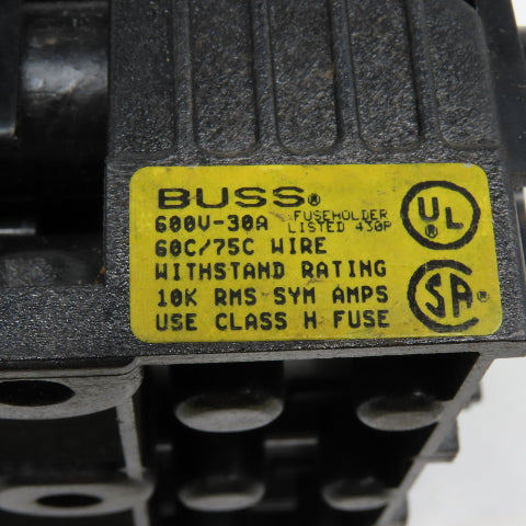Buss H60030-3P 600V 30A Class H 3 Pole Fuse Holder
