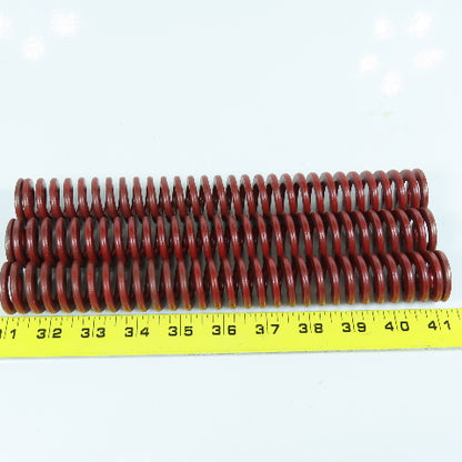 1-1/4" x 10" Red Flat Wire Die Spring 5/8" Rod Dia. Lot of 3