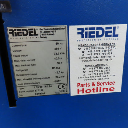 Riedel L16/29-TR3.24 Trumpf Laser Water Cooling Unit 460V 3Ph 60Hz Tested