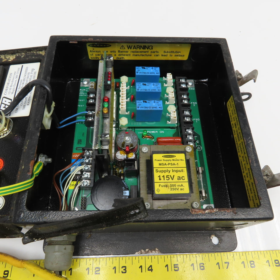 Banner MSCA-1 Mini Screen Safety Light Curtain Control Box 115VAC