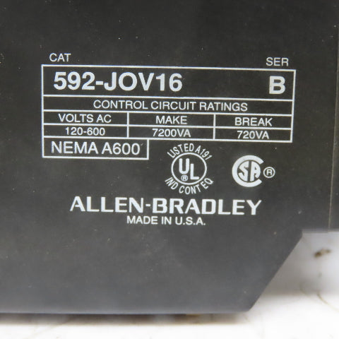 Allen Bradley 550-T0A94A Ser.B Reversing Contactor 600V 2HP Size 00 240V Coil