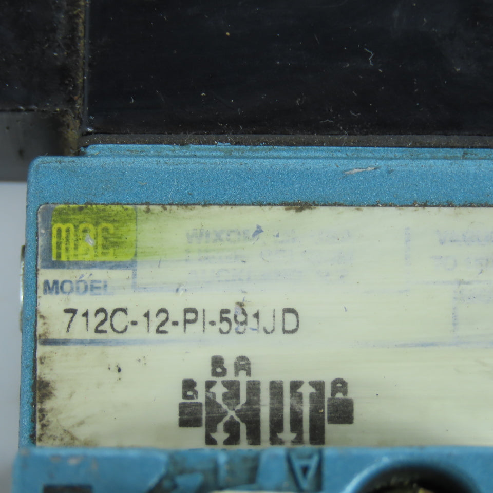 MAC 712C-12-PI-591JD 4 Way Pneumatic Solenoid Valve 150 PSI 24 VDC