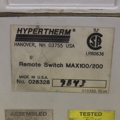 Hypertherm 028328 9843 ON/OFF Remote Switch Assembly  No Cord