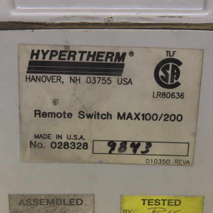 Hypertherm 028328 9843 ON/OFF Remote Switch Assembly  No Cord