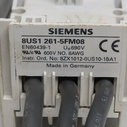 Siemens 8US1 261-5FM08  Buss Bar Adapter 600V No. 8 Wire Lot of 2
