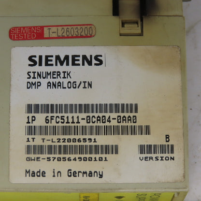 Siemens 6FC5111-0CA04-0AA0 Sinureik DMP Analog /IN